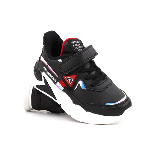 Buty sportowe dziecięce, adidasy American Club AA 20/22, czarne American Club 27 okazja ulubioneobuwie