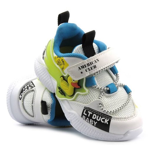 Buty dziecięce sportowe - American Club BD 21/22, biało-niebieskie ze sklepu ulubioneobuwie w kategorii Buty sportowe dziecięce - zdjęcie 178863630