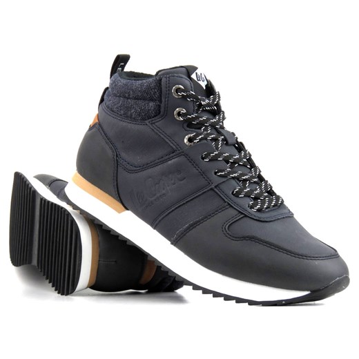 Buty męskie zimowe, sportowe - LEE COOPER 22-31-1462M, granatowe ze sklepu ulubioneobuwie w kategorii Buty sportowe męskie - zdjęcie 178863893