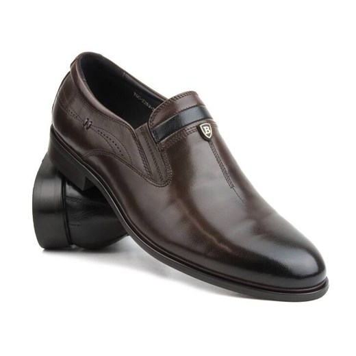 Eleganckie mokasyny, półbuty męskie JOHN DOUBARE YGC-Z253-351-3, brązowe ze sklepu ulubioneobuwie w kategorii Mokasyny męskie - zdjęcie 178865511