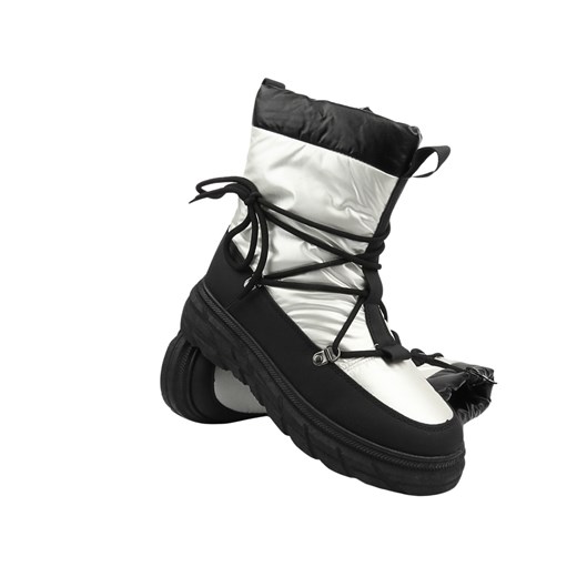 Śniegowce Damskie, Buty Zimowe Venezia C005MTWHOBB087 Białe Sznurowane ze sklepu ulubioneobuwie w kategorii Śniegowce damskie - zdjęcie 178867041