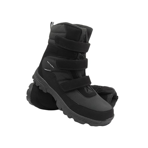 Śniegowce, trapery męskie - AMERICAN CLUB Softshell SN 49/24, czarne ze sklepu ulubioneobuwie w kategorii Buty trekkingowe męskie - zdjęcie 178871112