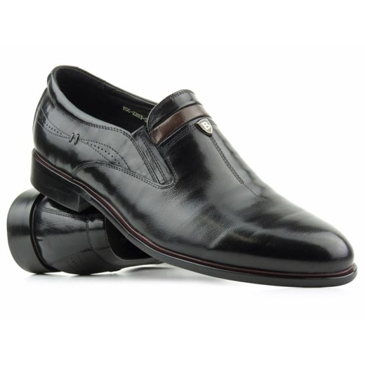 Eleganckie loafersy, półbuty męskie JOHN DOUBARE YGC-760-Z253-351-1, czarne ze sklepu ulubioneobuwie w kategorii Buty eleganckie męskie - zdjęcie 178871223