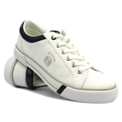 Trampki męskie przed kostkę - Lee Cooper LCW-24-02-2145, białe ze sklepu ulubioneobuwie w kategorii Trampki męskie - zdjęcie 178872082