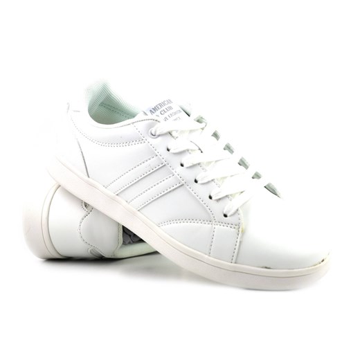 Białe sneakersy damskie, buty sportowe - American Club FH 28/22 ze sklepu ulubioneobuwie w kategorii Buty sportowe damskie - zdjęcie 178875073