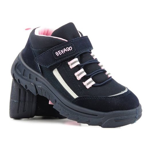 Buty trekkingowe dziecięce wodoodporne BEFADO 515Y001, granatowe ze sklepu ulubioneobuwie w kategorii Buty trekkingowe dziecięce - zdjęcie 178875714