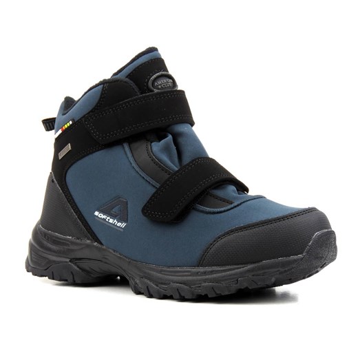 Zimowe trekkingi damskie z softshell - AMERICAN CLUB WT68/21(22), granatowe ze sklepu ulubioneobuwie w kategorii Buty trekkingowe damskie - zdjęcie 178875962