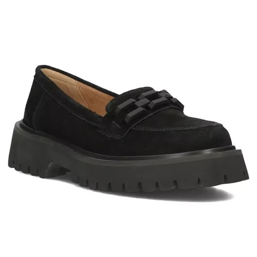 Skórzane półbuty, loafersy damskie  - Filippo DP4792/23, czarne ze sklepu ulubioneobuwie w kategorii Półbuty damskie - zdjęcie 178876933