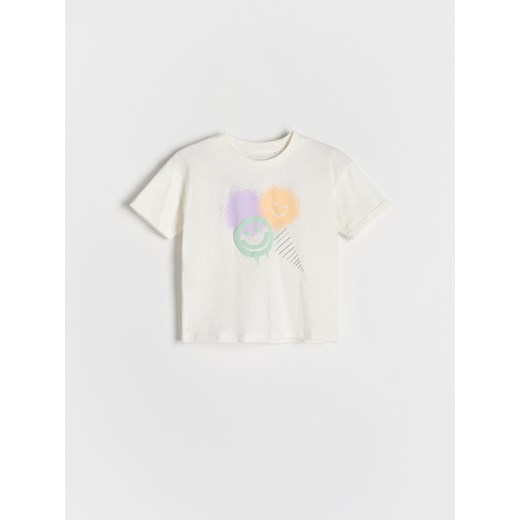 Reserved - Bawełniany t-shirt 3 pack - złamana biel Reserved 98 (2-3 lata) Reserved