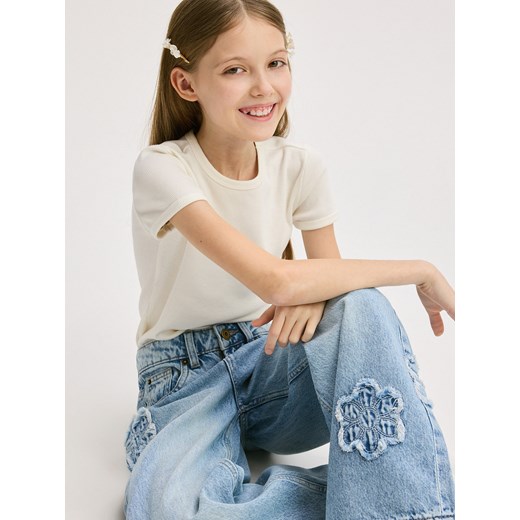 Niebieskie spodnie dziewczęce Reserved z jeansu 