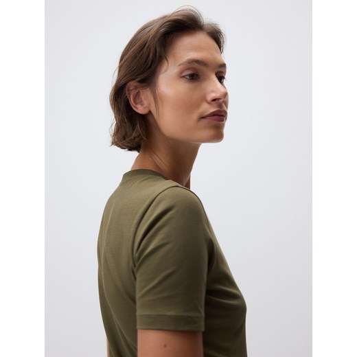 Bluzka damska Reserved z krótkim rękawem na wiosnę z okrągłym dekoltem 
