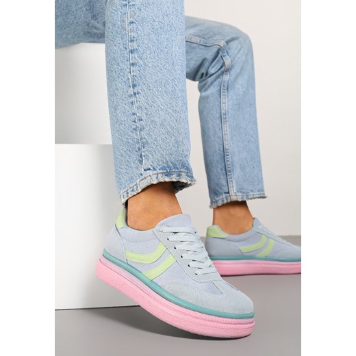 Niebiesko-Różowe Sneakersy Typu Kultowe Tenisówki na Niskiej Platformie Olritia ze sklepu renee.pl w kategorii Buty sportowe damskie - zdjęcie 178886664