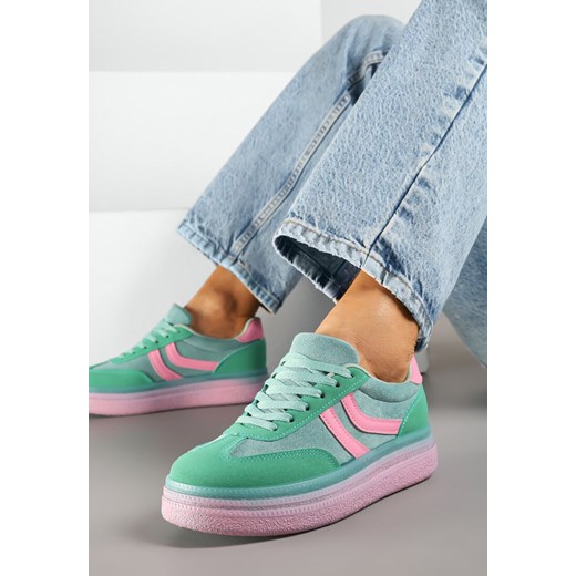 Zielone Sneakersy Typu Kultowe Tenisówki na Niskiej Platformie Olritia ze sklepu renee.pl w kategorii Buty sportowe damskie - zdjęcie 178886670