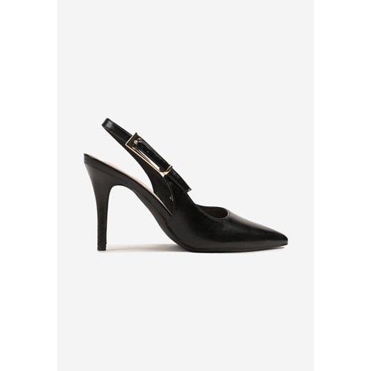 Czarne Klasyczne Szpilki Slingback ze Szpiczastym Noskiem Stellani Renee 38 renee.pl