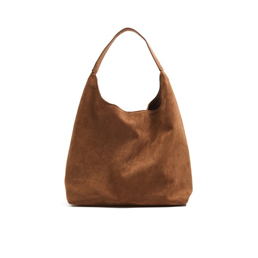 Cropp - Duża brązowa torebka hobo - brązowy ze sklepu Cropp w kategorii Torby Shopper bag - zdjęcie 178887874