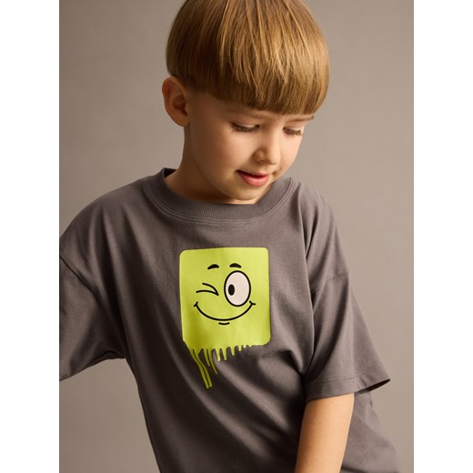 Reserved - T-shirt z nadrukiem - ciemnoszary Reserved 158 (12 lat) Reserved