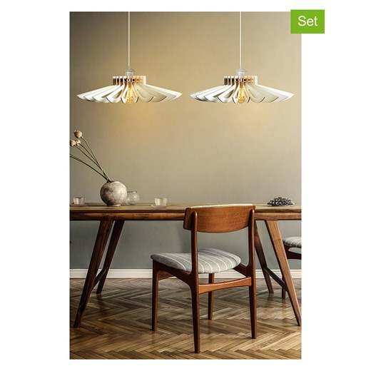 Opviq Lampy wiszące (2 szt.) &quot;Daisy&quot; w kolorze białym - Ø 52 cm ze sklepu Limango Polska w kategorii Oświetlenie - zdjęcie 178890520