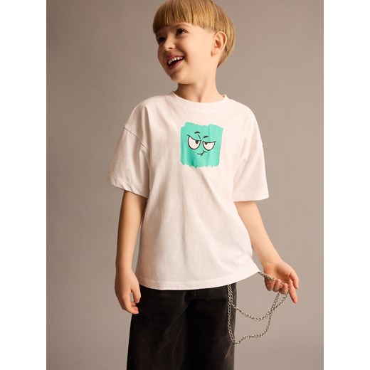 Reserved - T-shirt z nadrukiem - biały ze sklepu Reserved w kategorii T-shirty chłopięce - zdjęcie 178894613