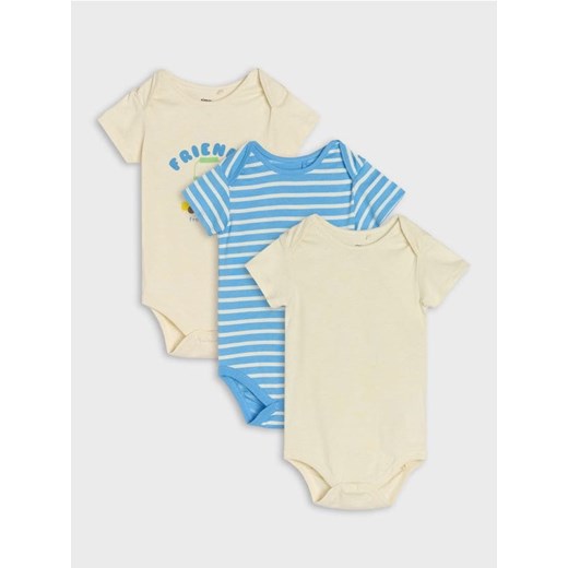 Sinsay - Body 3 pack - kremowy ze sklepu Sinsay w kategorii Odzież dla niemowląt - zdjęcie 178897840