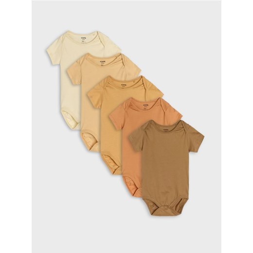 Sinsay - Body z kopertowym dekoltem 5 pack - kremowy ze sklepu Sinsay w kategorii Body niemowlęce - zdjęcie 178897843