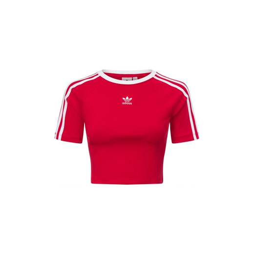 adidas Originals Koszulka damska - 3S BABY TEE Kobiety Bawełna czerwony jednolity ze sklepu vangraaf w kategorii Bluzki damskie - zdjęcie 178899482