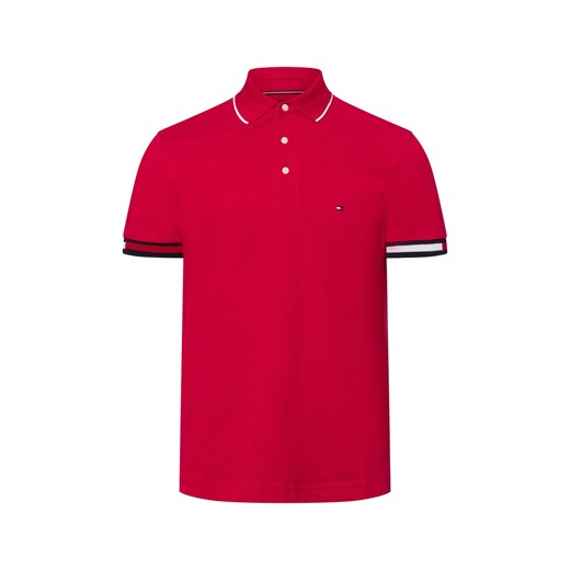 Tommy Hilfiger Męska koszulka polo Mężczyźni Bawełna czerwony jednolity ze sklepu vangraaf w kategorii T-shirty męskie - zdjęcie 178899493