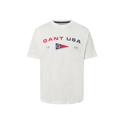 Gant Koszulka męska Mężczyźni Bawełna écru nadruk ze sklepu vangraaf w kategorii T-shirty męskie - zdjęcie 178899503