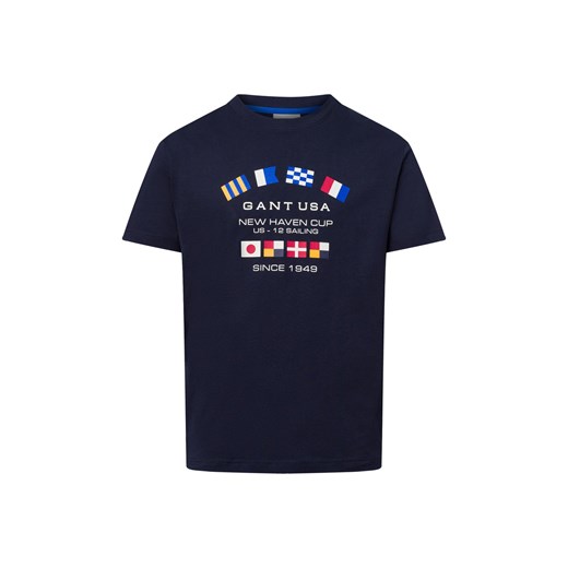 Gant Koszulka męska Mężczyźni Bawełna granatowy nadruk ze sklepu vangraaf w kategorii T-shirty męskie - zdjęcie 178899504