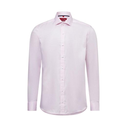 Finshley & Harding Męska koszula biznesowa - Easy Care Mężczyźni Slim Fit Bawełna różowy jednolity ze sklepu vangraaf w kategorii Koszule męskie - zdjęcie 178899520
