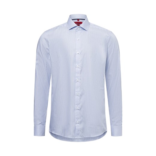 Finshley & Harding Męska koszula biznesowa - Easy Care Mężczyźni Slim Fit Bawełna jasnoniebieski w paski ze sklepu vangraaf w kategorii Koszule męskie - zdjęcie 178899522