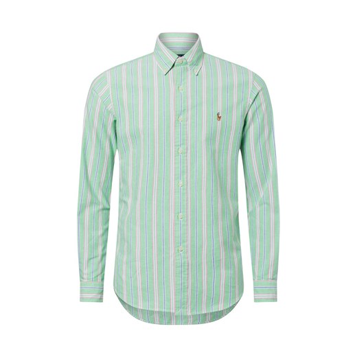 Polo Ralph Lauren Męska koszula casual Mężczyźni Regular Fit Bawełna seledynowy w paski ze sklepu vangraaf w kategorii Koszule męskie - zdjęcie 178899531