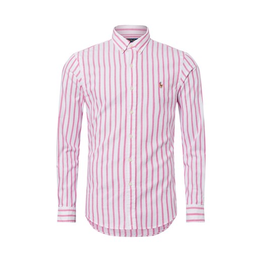 Polo Ralph Lauren Męska koszula casual Mężczyźni Slim Fit Bawełna wyrazisty róż w paski ze sklepu vangraaf w kategorii Koszule męskie - zdjęcie 178899533