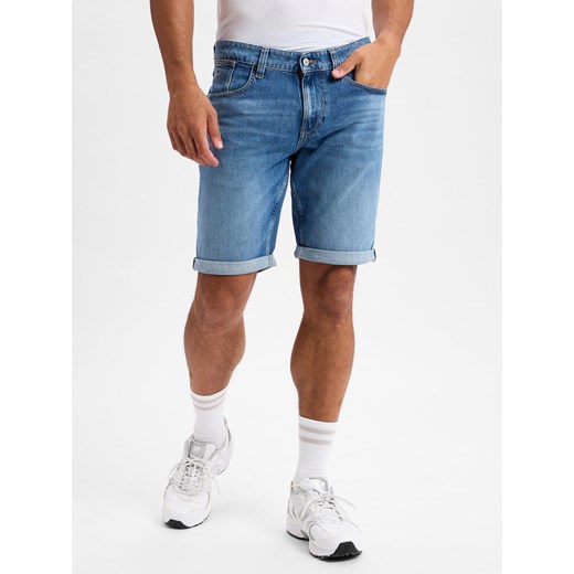 Tommy Jeans Męskie szorty dżinsowe - Ronnie Mężczyźni Bawełna medium stone jednolity ze sklepu vangraaf w kategorii Spodenki męskie - zdjęcie 178899570