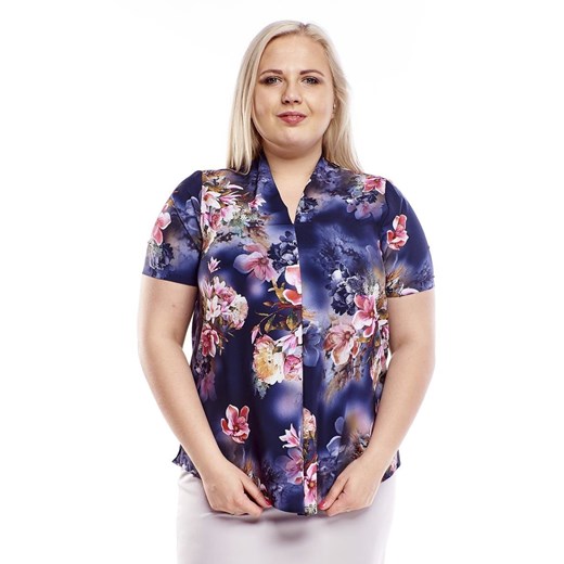 Bluzka FBZ1036 GRANATOWY magnolie ze sklepu fokus.pl w kategorii Bluzki damskie - zdjęcie 178909593