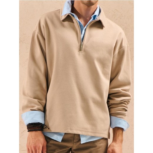 Sinsay - Bluza polo - beżowy Sinsay L Sinsay