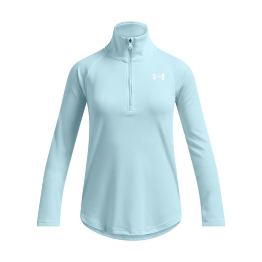 Dziewczęca bluza treningowa nierozpinana bez kaptura Under Armour Tech Graphic 1/2 Zip - niebieska ze sklepu Sportstylestory.com w kategorii Bluzy dziewczęce - zdjęcie 178911772