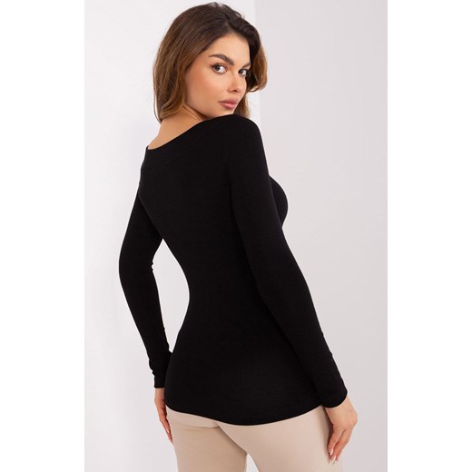 Czarna bluzka damska z kopertowym dekoltem EM-BZ-785.32P, Kolor czarny, Rozmiar uniwersalny, FactoryPrice ze sklepu Intymna w kategorii Bluzki damskie - zdjęcie 178915760