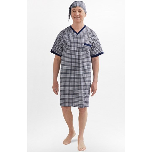 Koszula nocna męska z szlafmycą Sylwester I 502 05, Kolor multicolour, Rozmiar 3XL, MARTEL ze sklepu Intymna w kategorii Piżamy męskie - zdjęcie 178916020