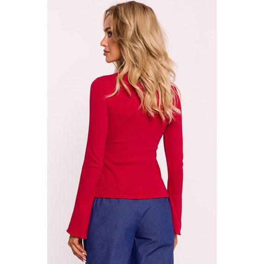 Bluzka damska z długimi poszerzonymi rękawami czerwona M806, Kolor czerwony, Rozmiar 2XL/3XL, MOE ze sklepu Intymna w kategorii Bluzki damskie - zdjęcie 178916144