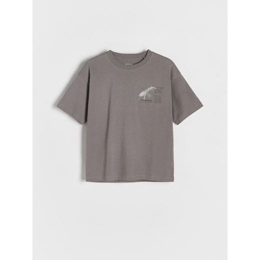 Reserved - T-shirt z nadrukiem - ciemnoszary Reserved 170 (13-14 lat) Reserved
