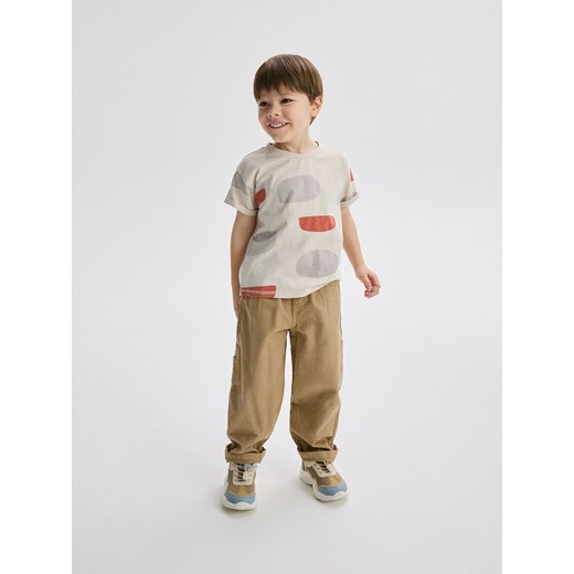 Reserved - Bawełniane spodnie cargo - beżowy Reserved 110 (4-5 lat) Reserved