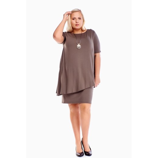Sukienka FSU1001 KHAKI ze sklepu fokus.pl w kategorii Sukienki - zdjęcie 178921590