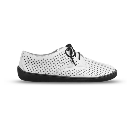Skórzane półbuty BAREFOOT damskie Pollonus biały 5-1288-005 ze sklepu butyolivier w kategorii Półbuty damskie - zdjęcie 178929464