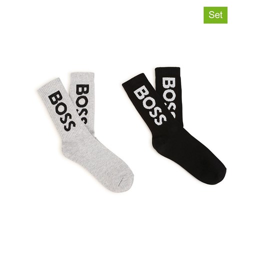 Hugo Boss Kids Skarpety (2 pary) w kolorze czarno-szarym 39 Limango Polska wyprzedaż