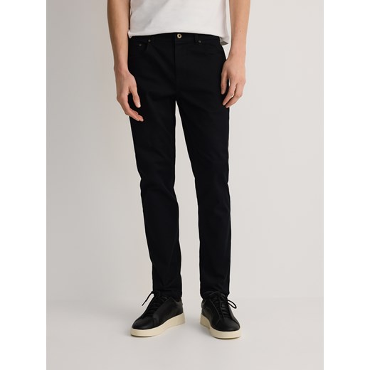 Reserved - Bawełniane spodnie slim fit - czarny ze sklepu Reserved w kategorii Spodnie męskie - zdjęcie 178930391