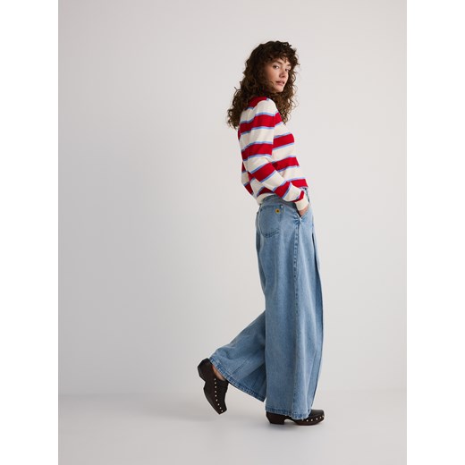 Reserved - Sweter z kołnierzykiem polo - wielobarwny Reserved S Reserved