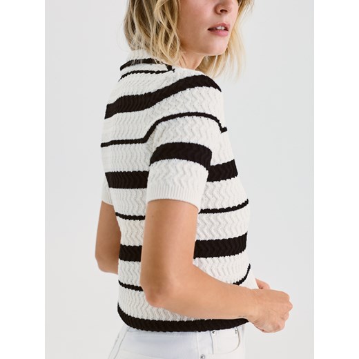 Reserved - Bawełniany sweter polo - wielobarwny Reserved M Reserved