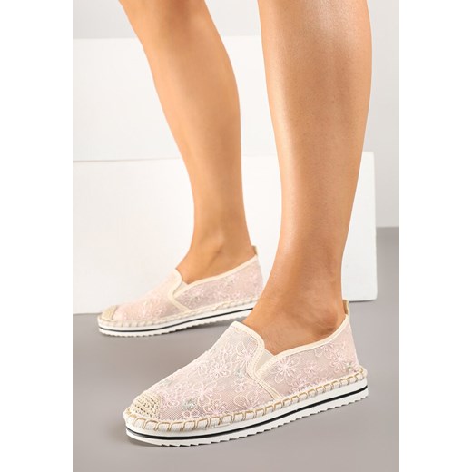 Różowe Espadryle Ozdobione Plecionką Erelitia ze sklepu born2be.pl w kategorii Espadryle damskie - zdjęcie 178938851
