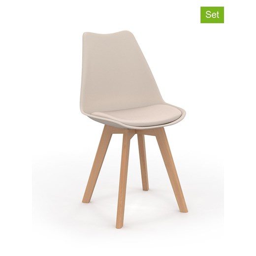 IDOMYA Factory Krzesła (2 szt.) &quot;Nordia&quot; w kolorze beżowym - 46 x 79,5 x 51 cm ze sklepu Limango Polska w kategorii Meble - zdjęcie 178939794