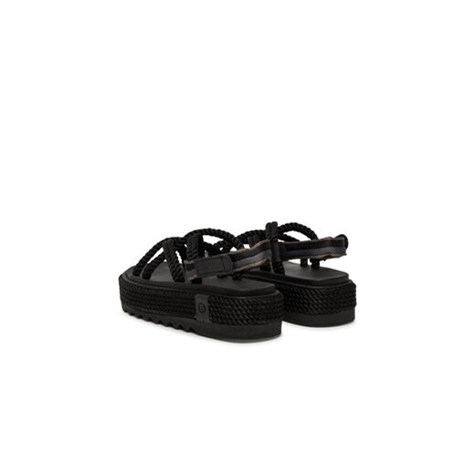 Bohonomad sandały damskie na platformie czarne z klamrą na lato 
